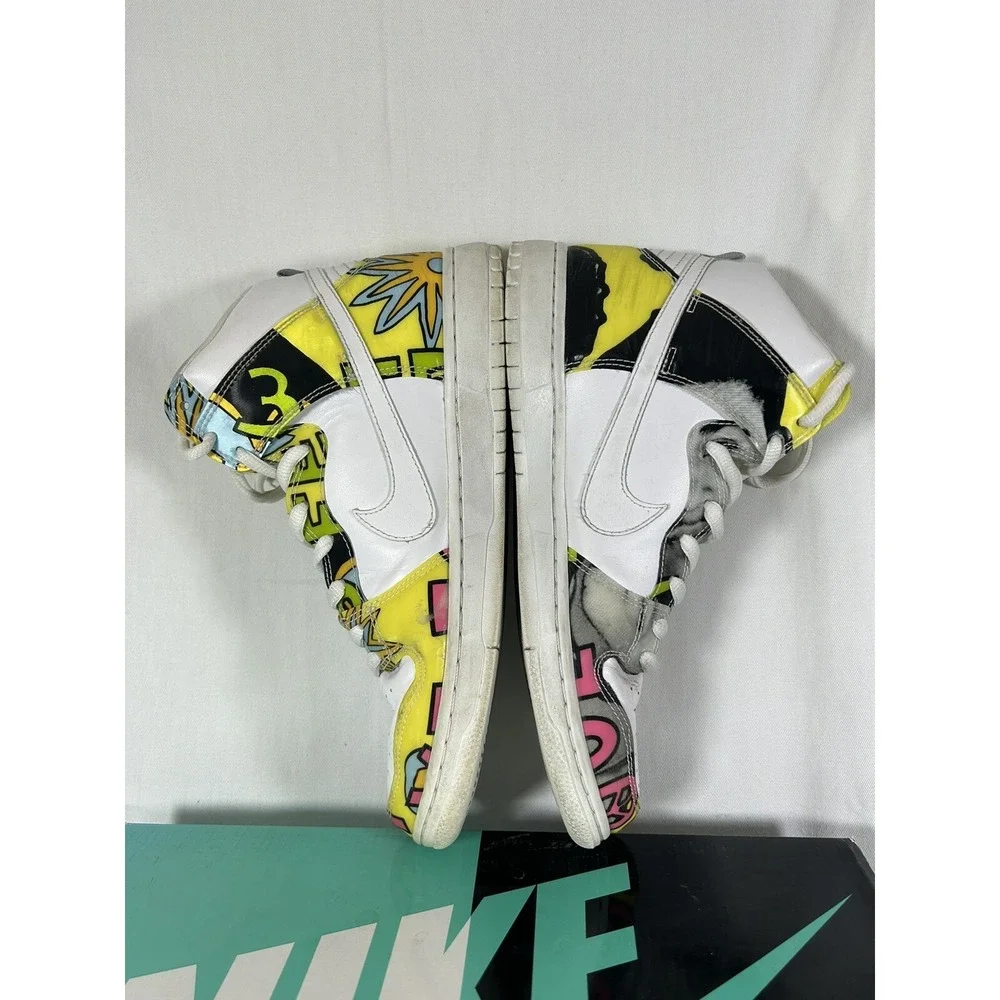 NIKE DUNK HIGH Sneaker Men's 9.5 PRM SB 2015‎ DE LA SOUL WHITE FIREFLY